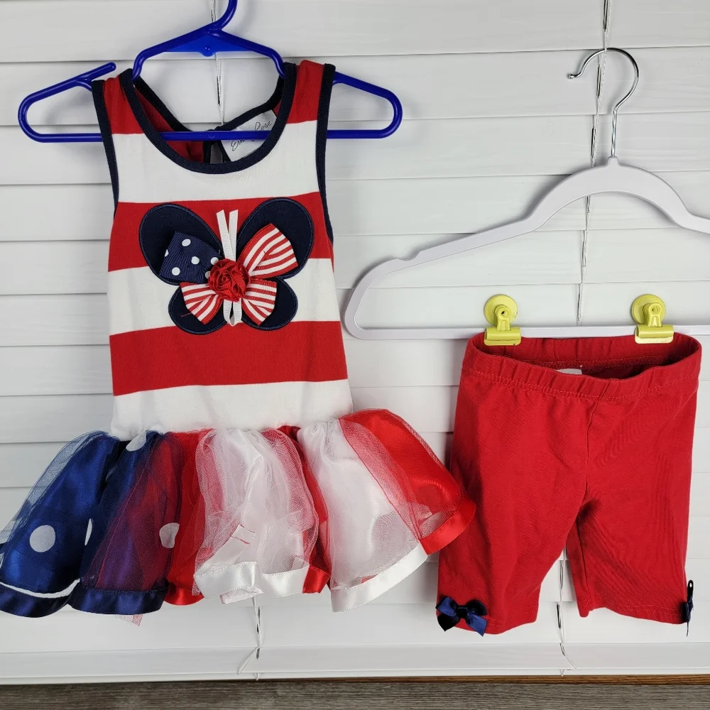 2T 2-piece Patriotic Dress and Pants Set